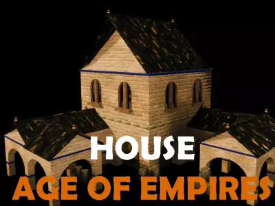 house of age of empires created in 3D blender Low-poly 3D model