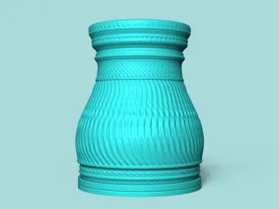 Vase 12 with Plate - Simple Plant Pot - Home Decor 3D print model