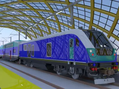 BiLevel train stations bundle 3D Model Collection