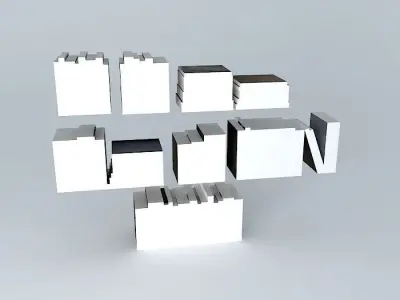 Books bookshelf made of 3D model