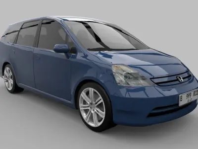 HONDA STREAM RN1 2001 Low-poly 3D model