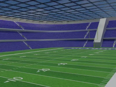 Detroit Lions - American Football Stadium  Low-poly 3D model