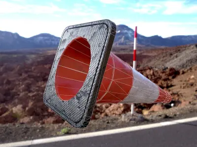 Traffic Cone Low poly Low-poly 3D model