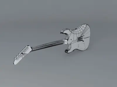 White Kramer Baretta guitar Free 3D model