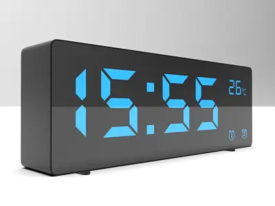 CLOCK BLACK BLUE Low-poly 3D model