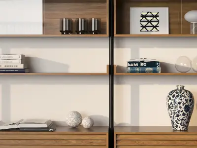 shelving bookshelf design - bookcases for living room 3D model