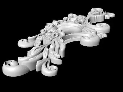 Central decor ornament for furniture 3D model 1023