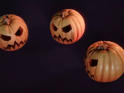 Halloween Pumpkin 1 Low-poly 3D model