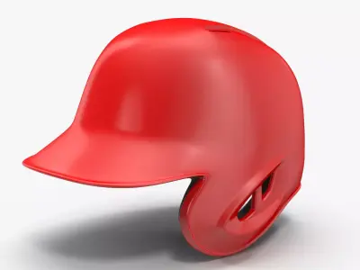 Baseball Helmet Red One Side Generic Low-poly 3D model