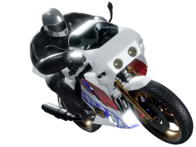1995 Honda CBR400RR Low-poly 3D model