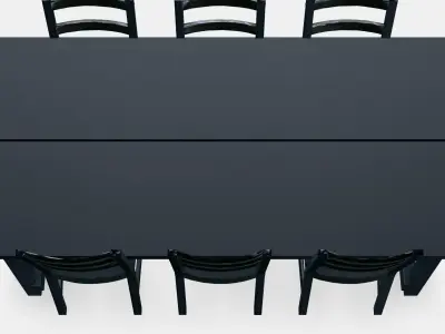 NORDVIKEN - NORDVIKEN Table and 6 chairs 1 Low-poly 3D model