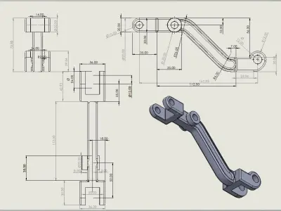 Shock Absorber Handle Clear Ready for 3D Printer Orjinal Sizes 3D print model