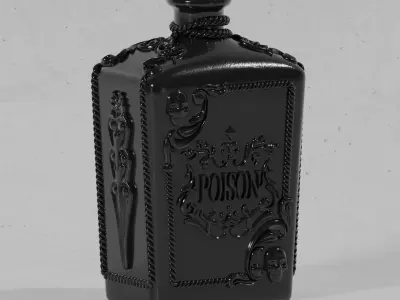 Poison Bottle Low-poly 3D model