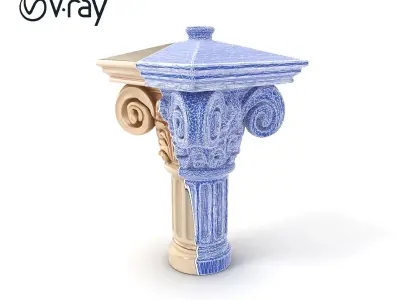 Acanthus Leaf Column Capital model pack Low-poly 3D model