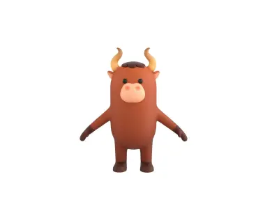 Rigged Bull Character  3D model