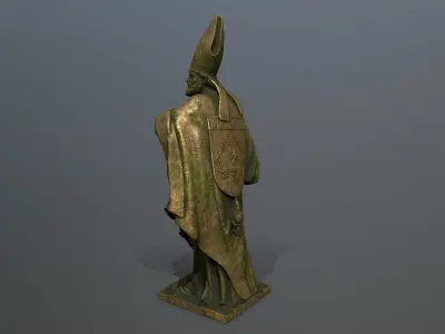 Man Statue Low-poly 3D model