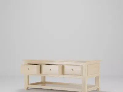 Wood Table 120 x 60 x 50  Low-poly 3D model
