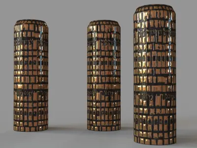Tai Tall Bronze Vase 3D model