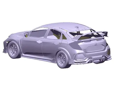 CIVIC TYPE R FK8 Full Exterior Mesh Model - 3D Laser-Scanned 3D model
