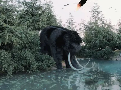 Wolly Mammoth Low-poly 3D model