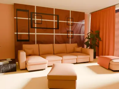 orange interior Free 3D model