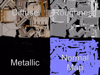 Neoclassical Temple model pack Low-poly 3D model