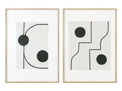 Abstract paired posters 3D model