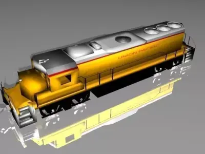 Union Pacific Desil Train Set Low-poly 3D model