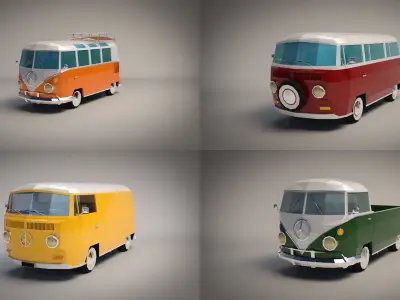 Low-Poly Cartoon Camper Pack