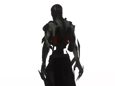 Cyborg Monster Bio-Mechanical Creature 3D Model Low-poly 3D model