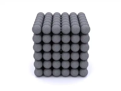 Modern Realistic Polished Neodymium Magnet Ball Array Free 3D model