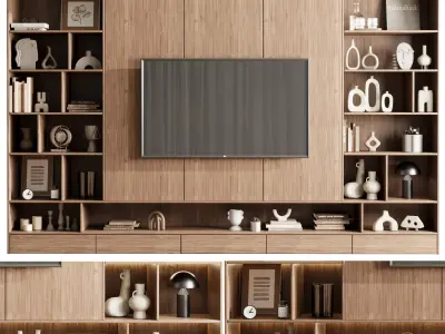TV Wall set 28 3D model