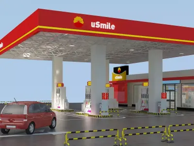 Gas station 3D model