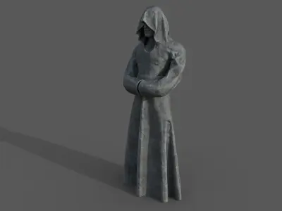 Hooded Statue Low-poly 3D model