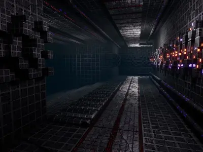 Sci-fi Alien Lair Low-poly 3D model