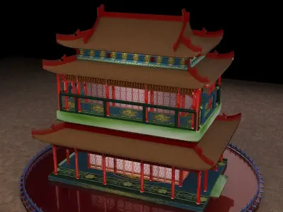 Chinese ancient house  3D model 39
