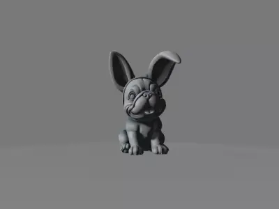 French Bulldog Puppy with Bunny Ears 3D print model
