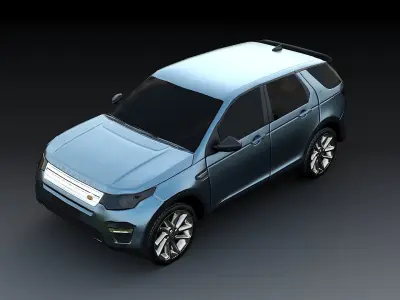 Low poly car four colors Low-poly 3D model