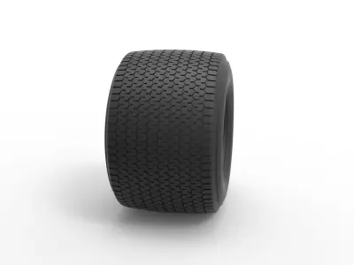 Dirt Sprint racing tire 8 Scale 1 to 25 3D print model