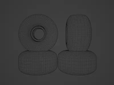 Realistic skateboard wheels spitfire 3D model
