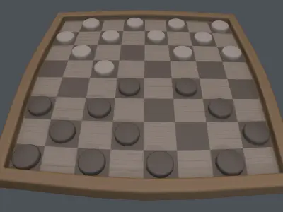 Stylized Daam Board Free low-poly 3D model