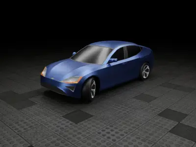 Low Poly Modern Generic Hatchback  Low-poly 3D model