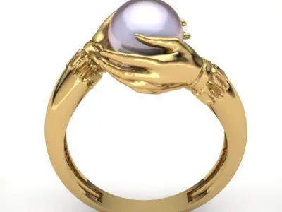 hand ring pearl 3D print model