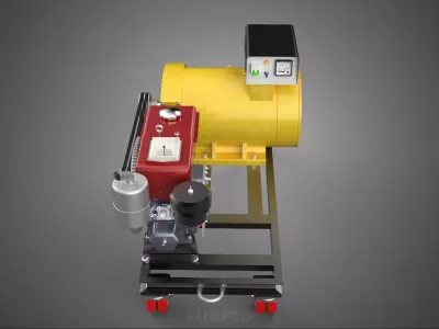 INDUSTRIAL GENSET POWER GENERATOR SYSTEM COMBUSTION ENGINE DRIVE 3D model