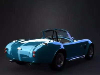 Gleaming Blue Vintage Sports Car 3D model