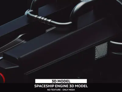 Spaceship Engine 3D Model Low-poly 3D model