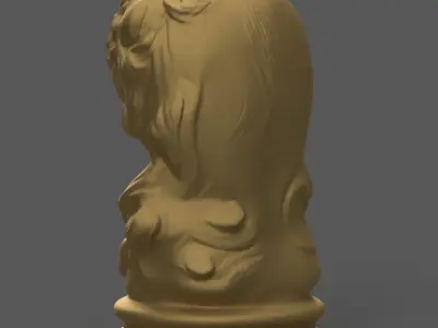 Elegant Woman Head Planter 3D STL File for Decoration 3D print model