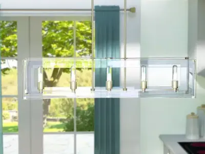 Ealy Light Polished Nickel Kitchen Island Pendant Free 3D model