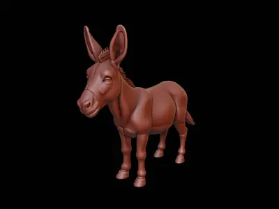 Donkey Animal Sculpture 3D print model buy