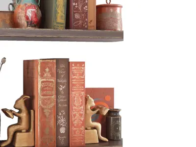 Decorative set with books 3D model